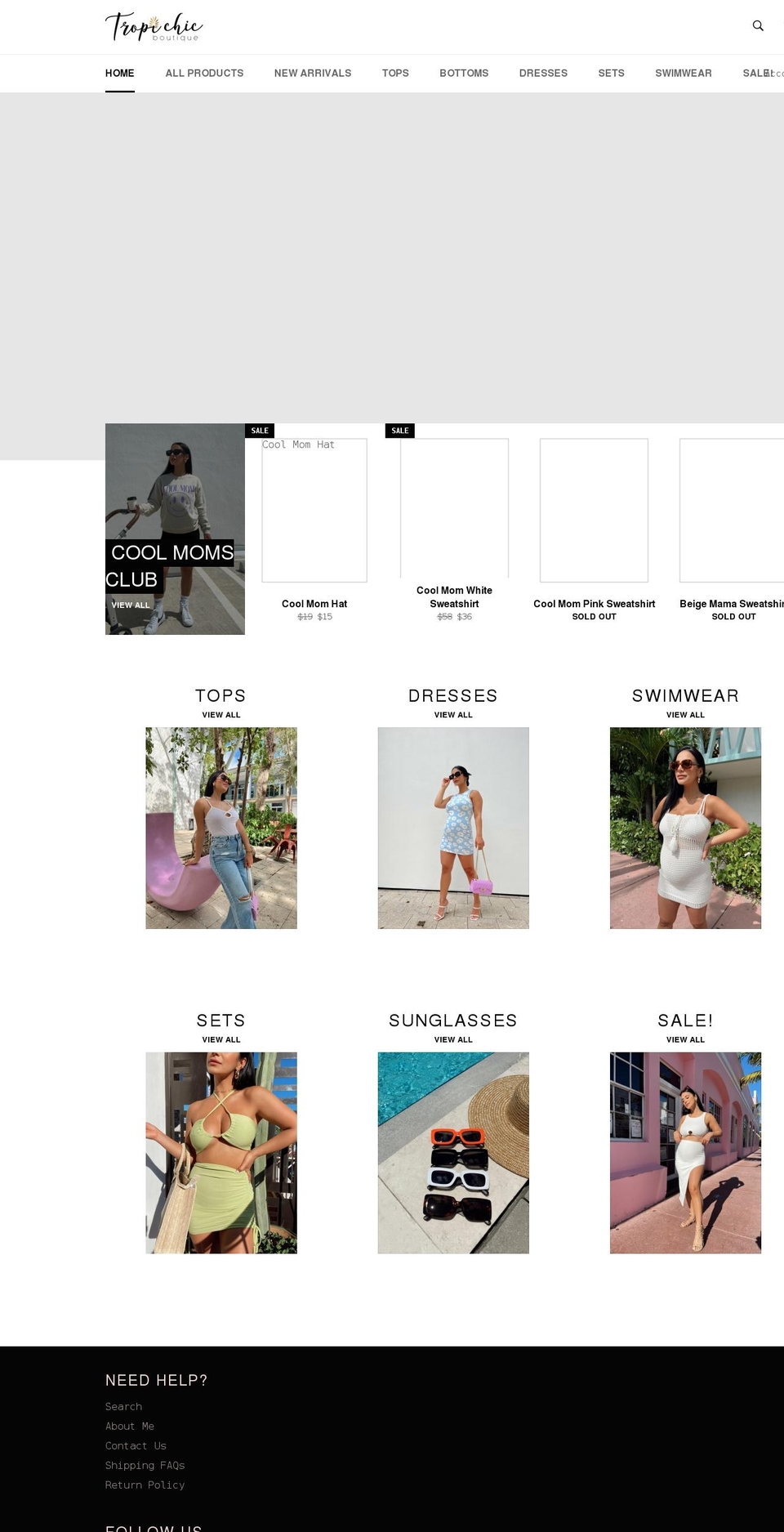 tropichicboutique.com shopify website screenshot