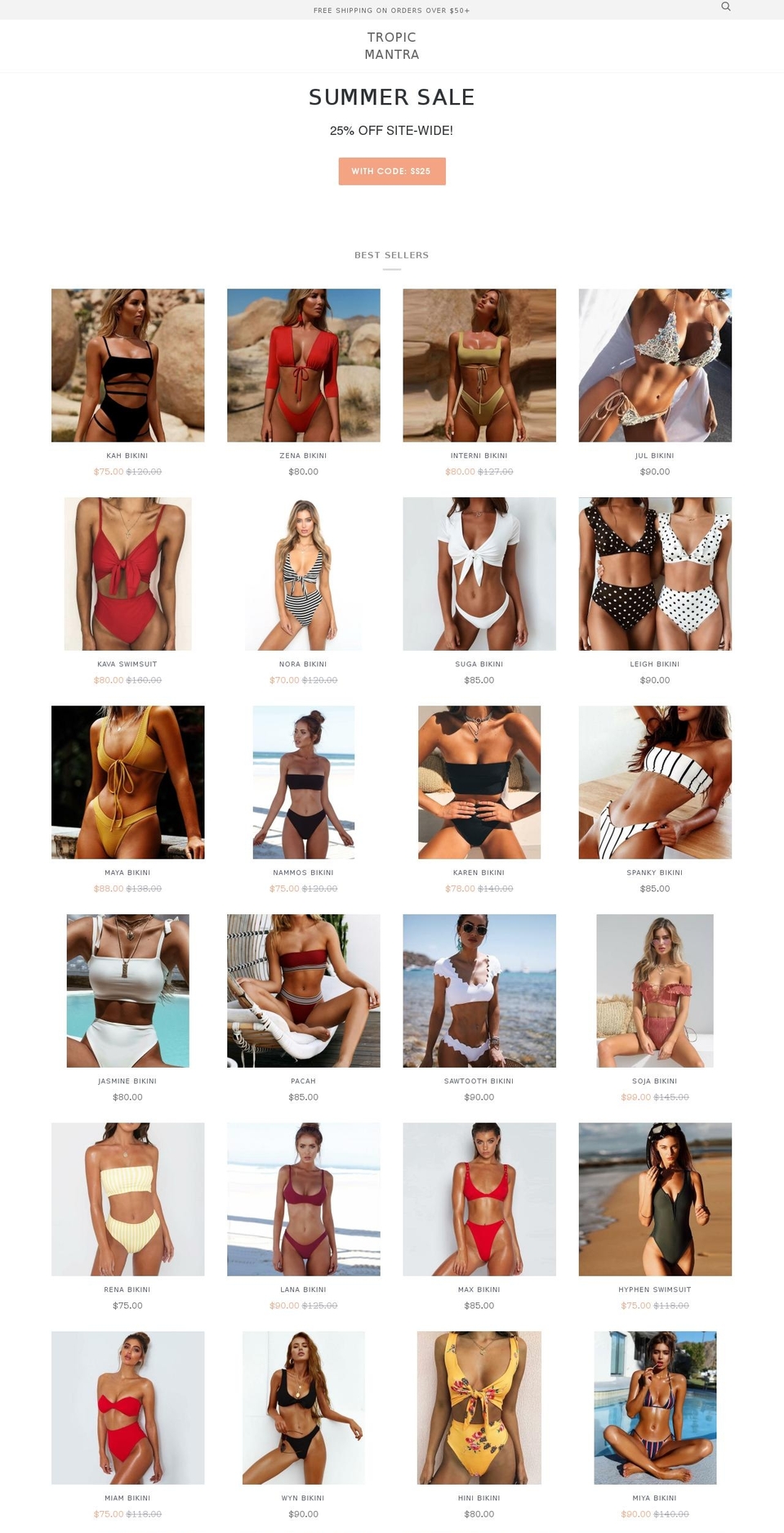 tropicmantra.com — Shopify storefront screenshot