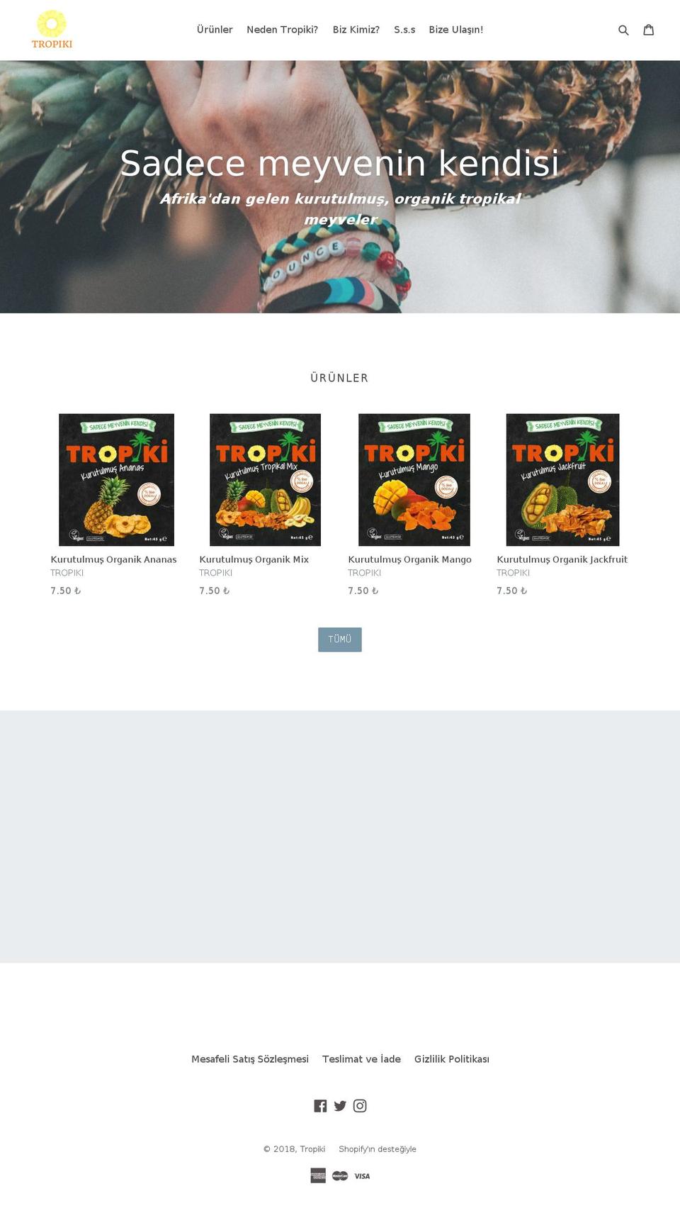 tropikiorganic.com — Shopify storefront screenshot