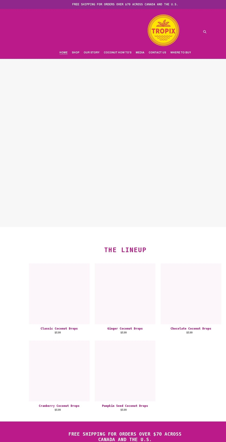 tropix.ca shopify website screenshot
