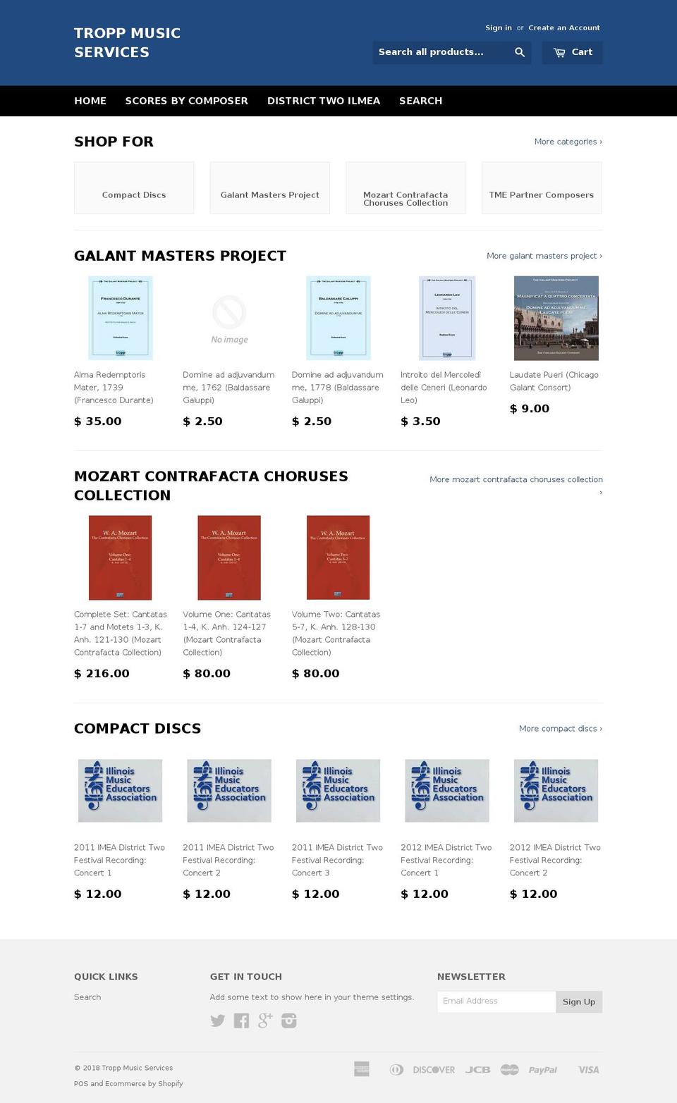 troppmusic.net shopify website screenshot