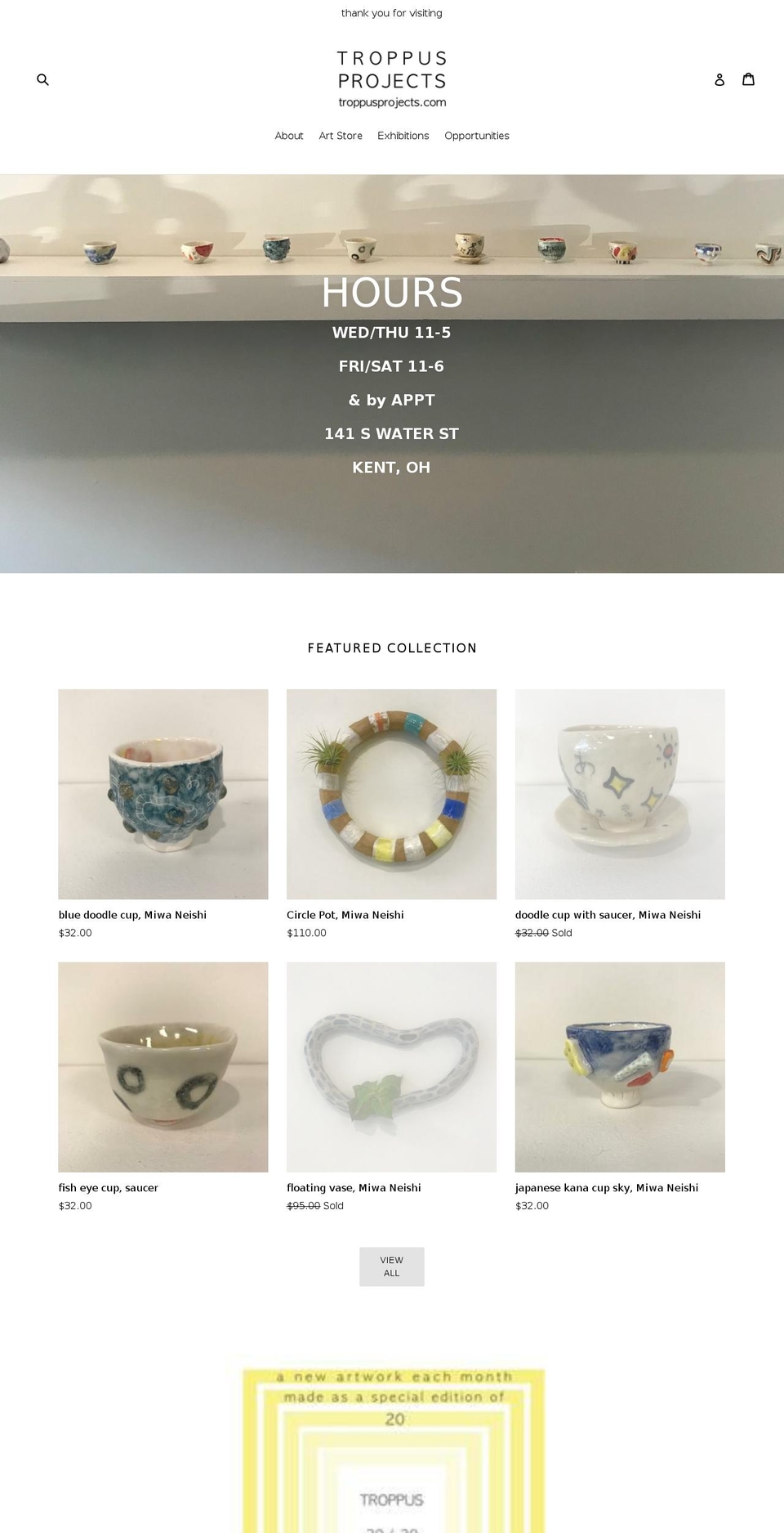 troppusprojects.com — Shopify storefront screenshot