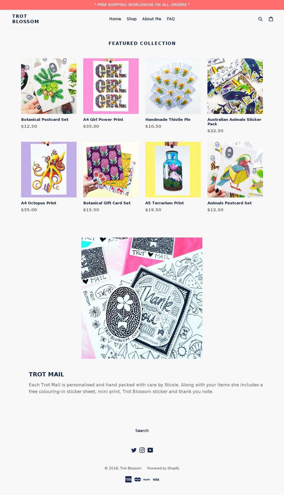 trotblossom.com — Shopify storefront screenshot
