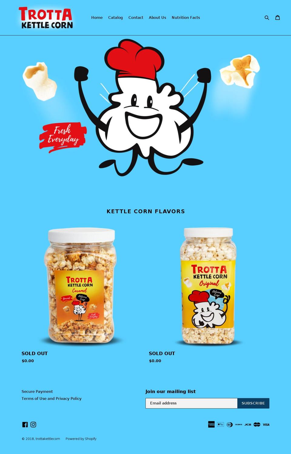 trottakettlecorn.com — Shopify storefront screenshot