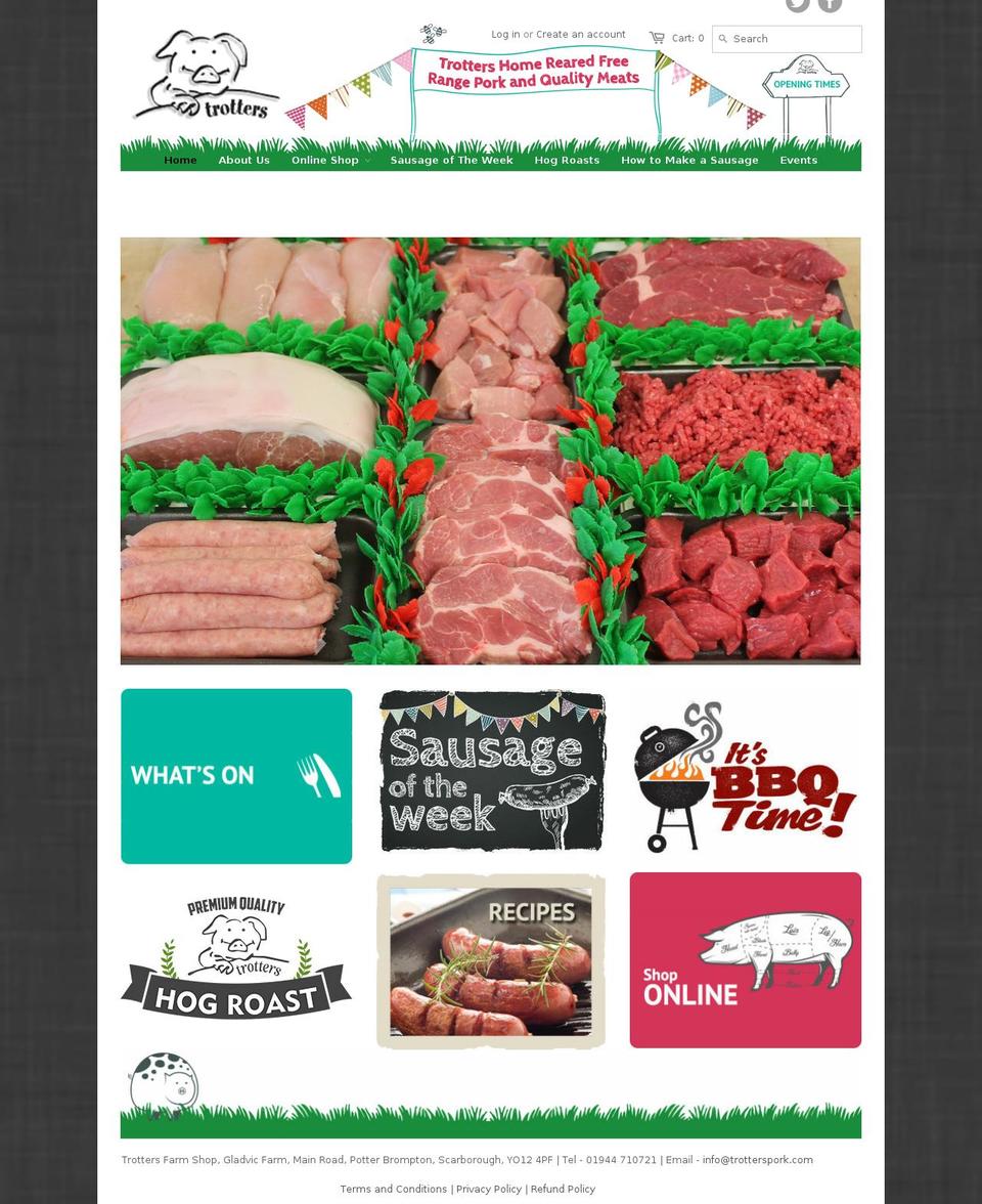 trottersfarmshop.com shopify website screenshot