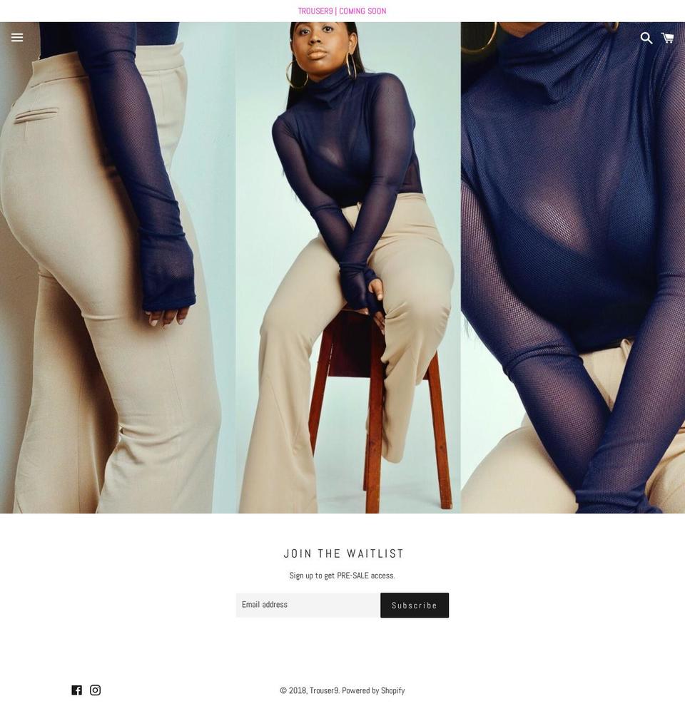 trouser9.com — Shopify storefront screenshot