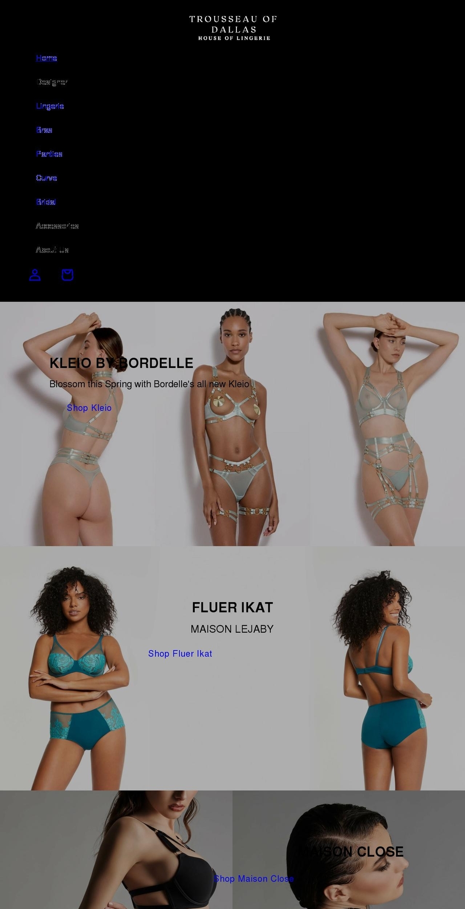 trousseauofdallas.com shopify website screenshot