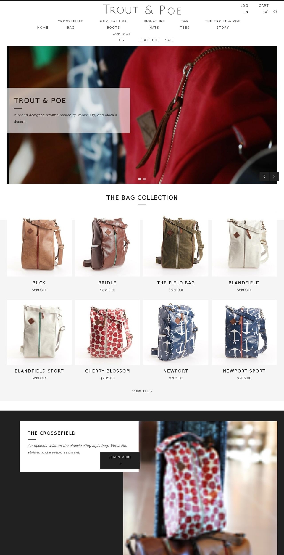 troutandpoe.com — Shopify storefront screenshot