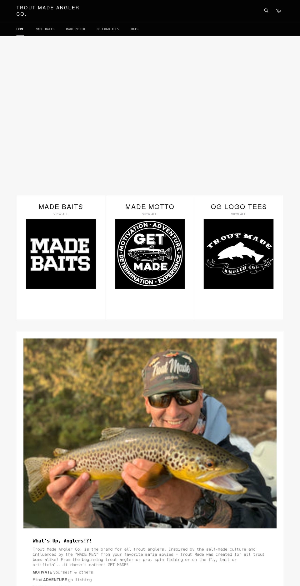 troutmade.com shopify website screenshot