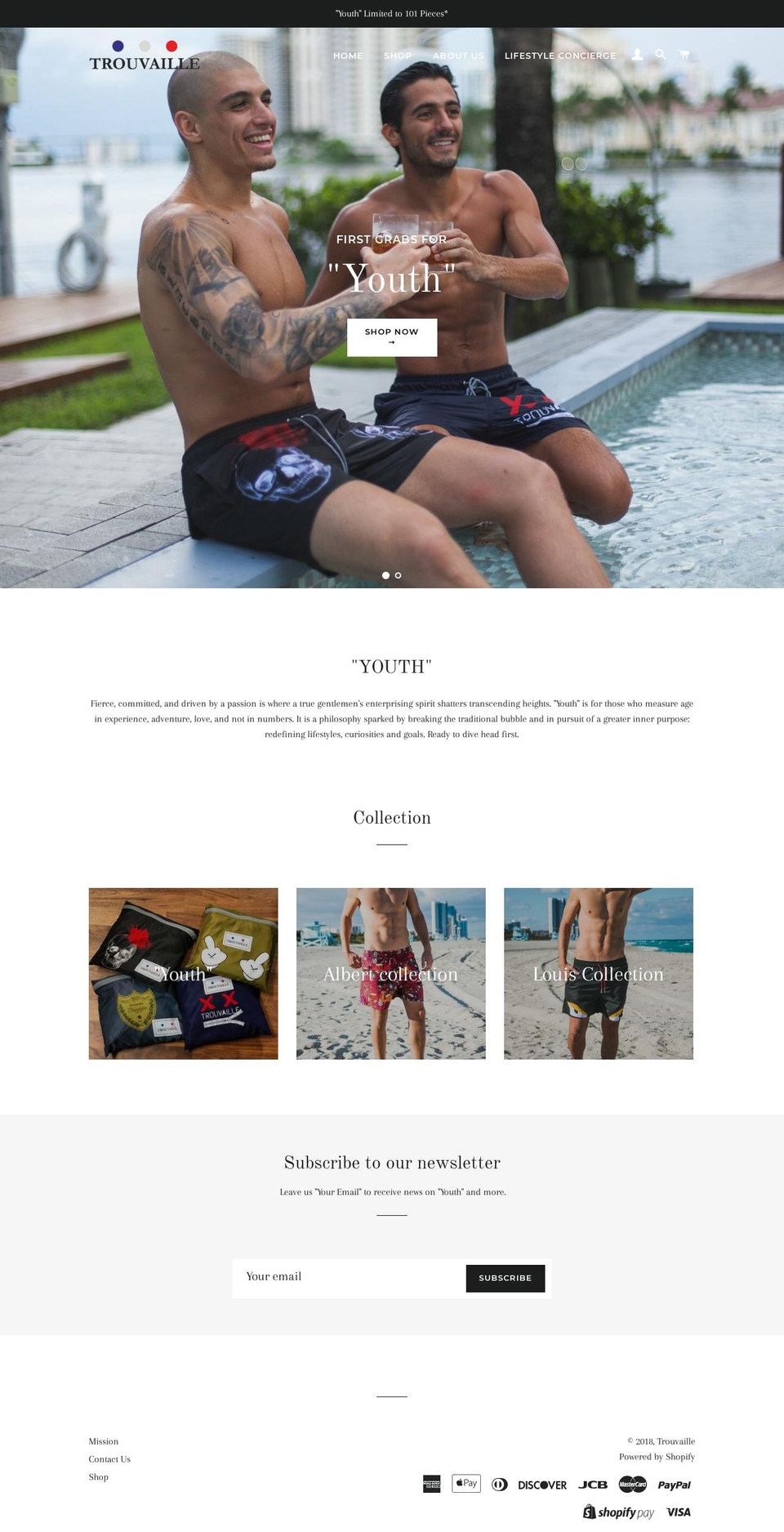 trouvailleswimwear.com shopify website screenshot