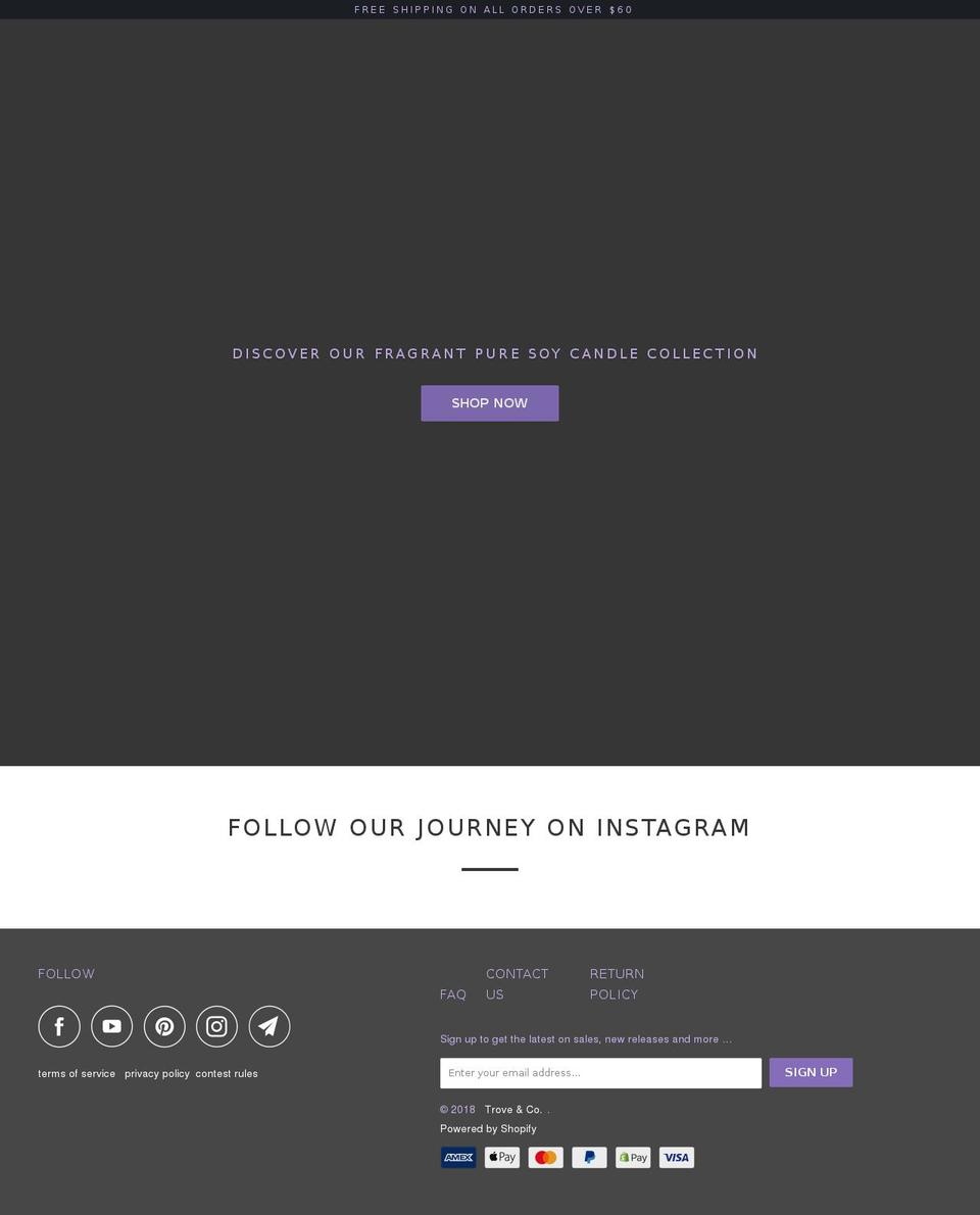 troveandco.com — Shopify storefront screenshot