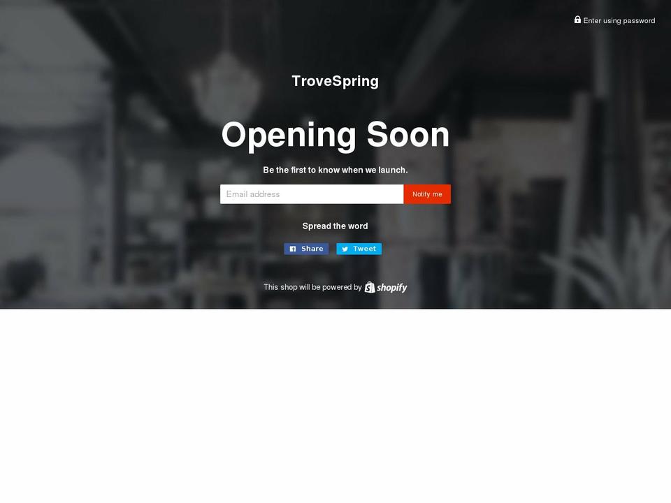 trovespring.com — Shopify storefront screenshot