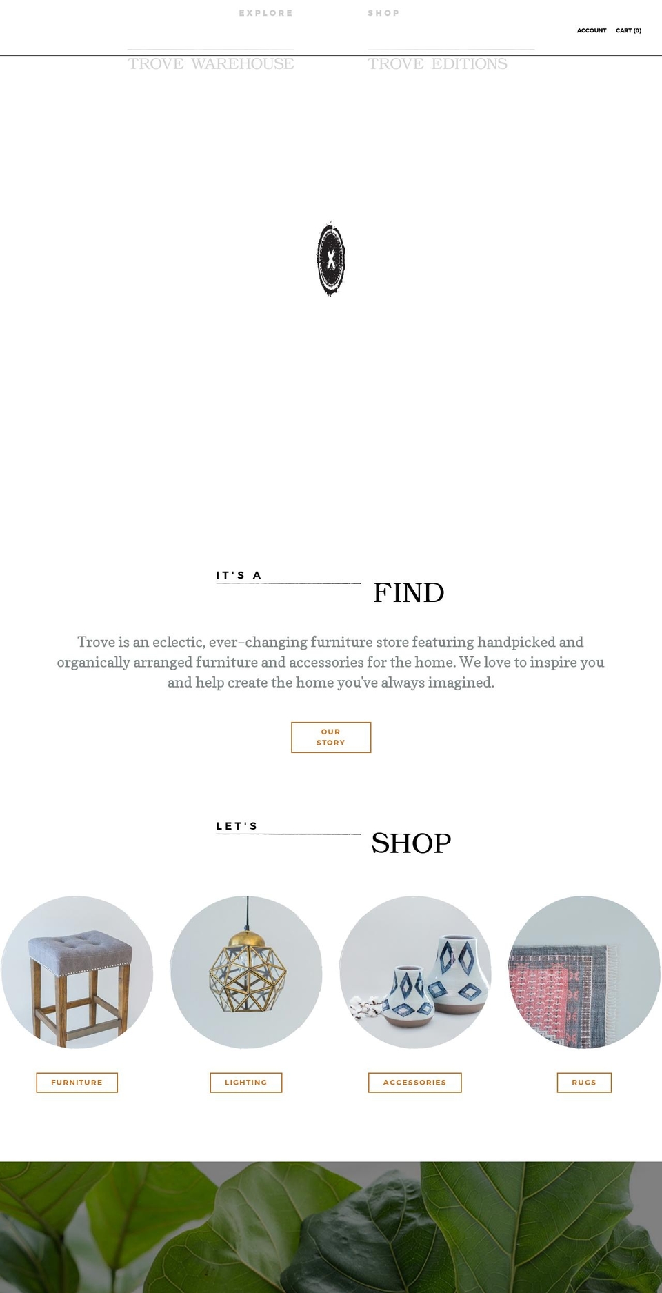 trovewarehouse.com shopify website screenshot