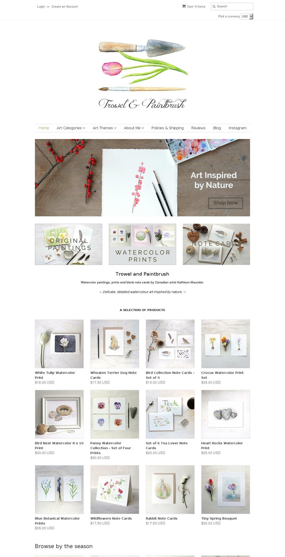 trowelandpaintbrush.com shopify website screenshot