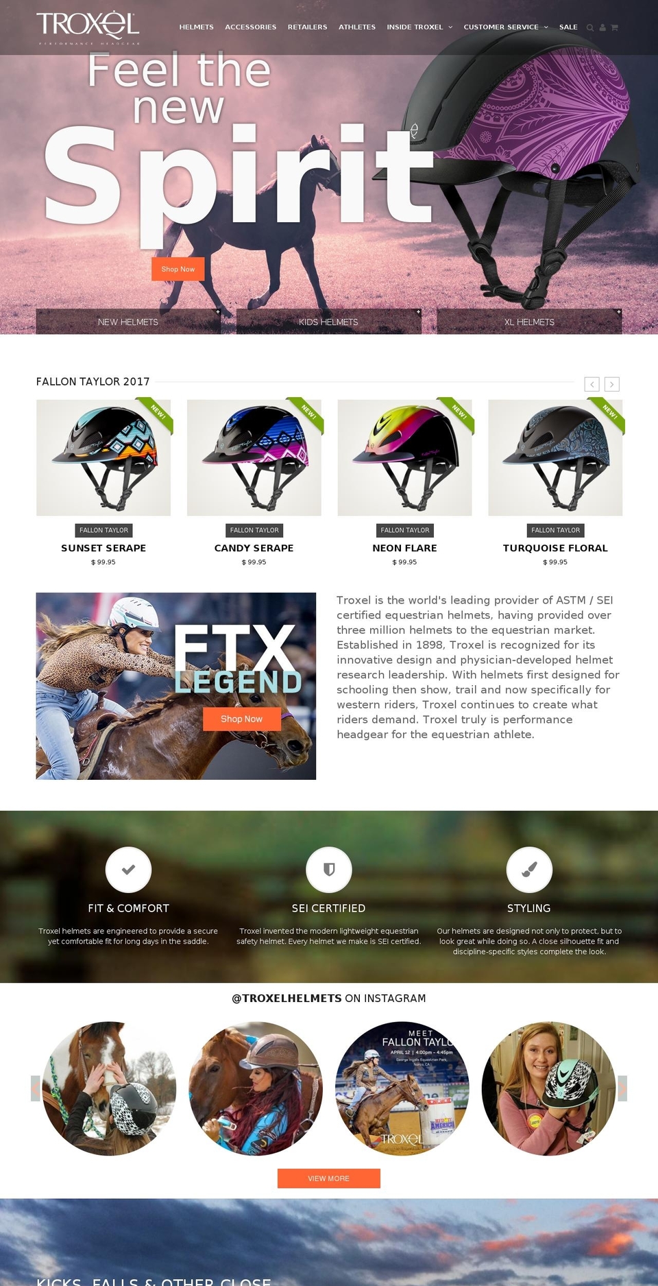 troxelhelmets.com shopify website screenshot