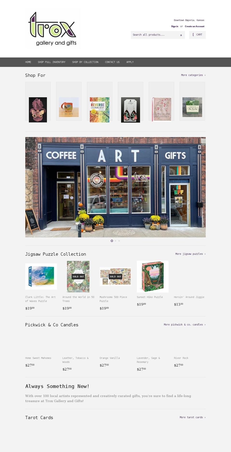troxgallery.com shopify website screenshot