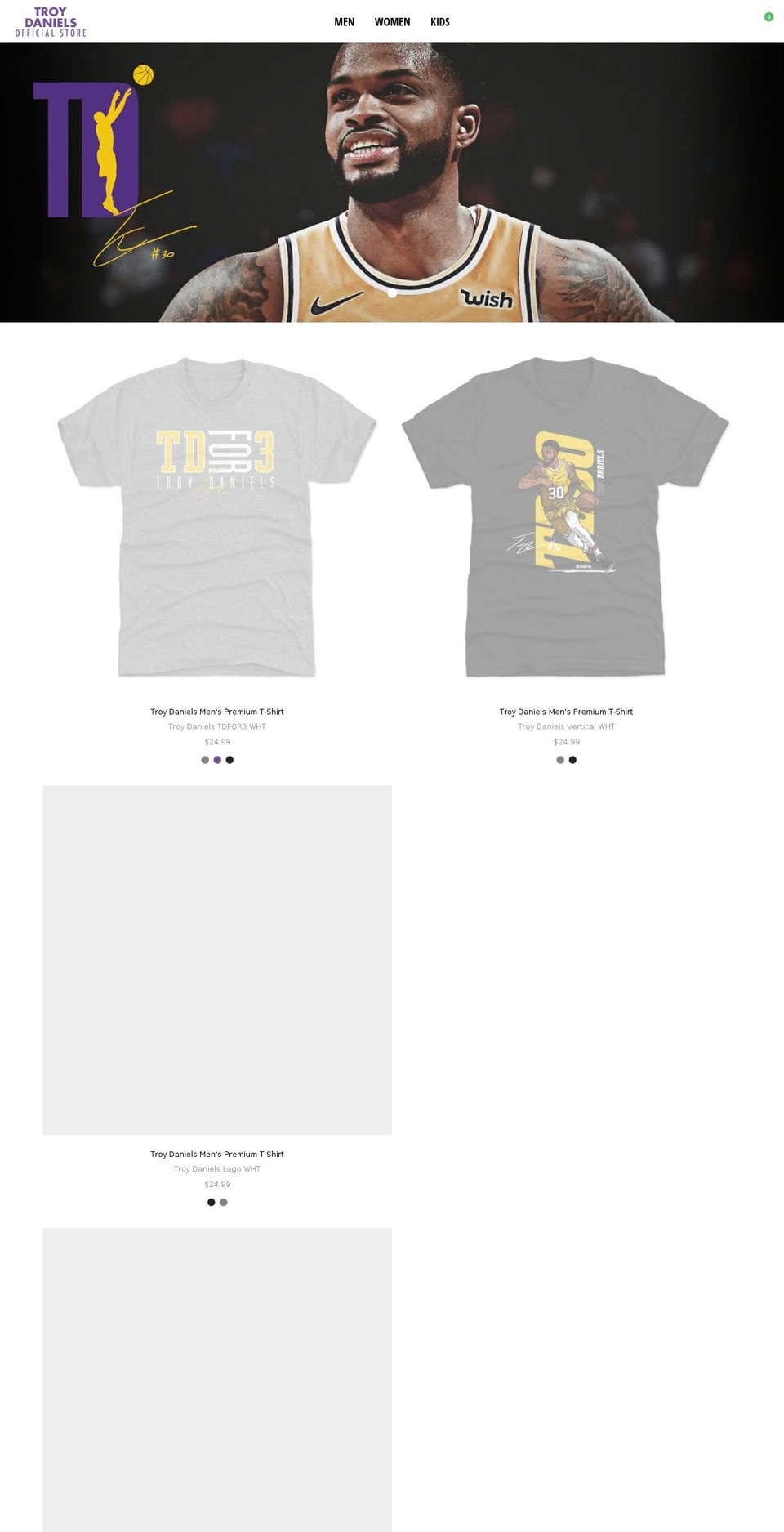 troydaniels30.com shopify website screenshot