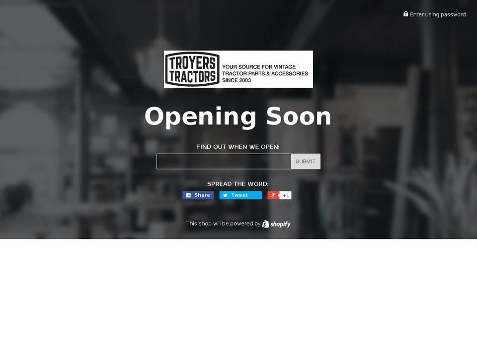 troyerstractors.com shopify website screenshot