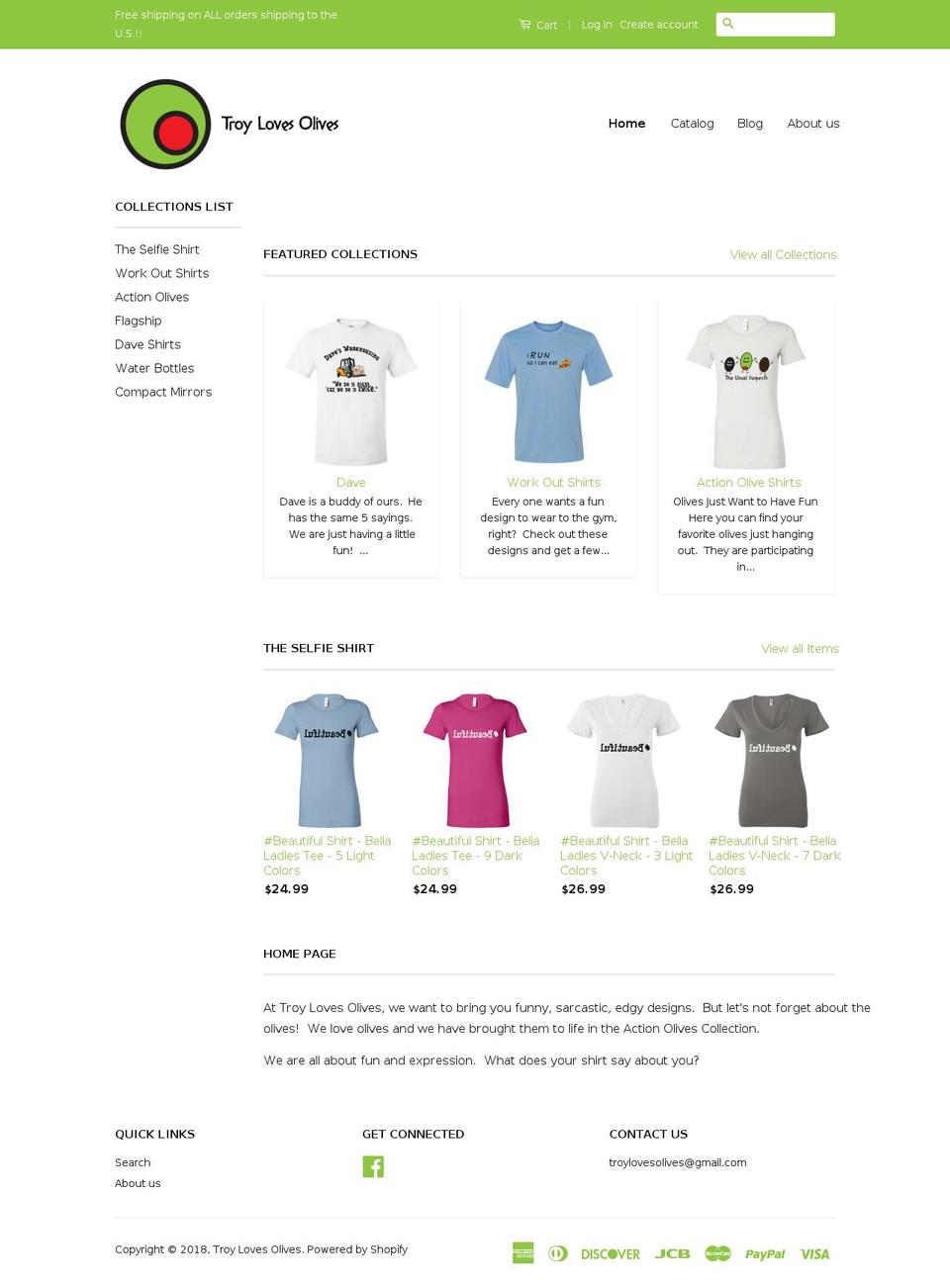 troylovesolives.com — Shopify storefront screenshot