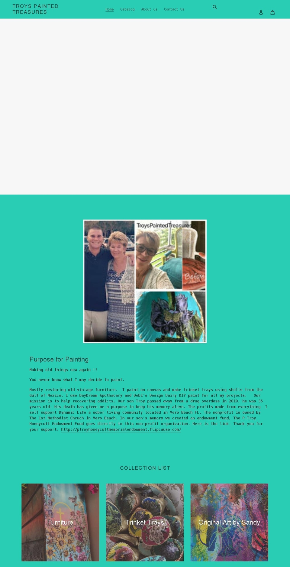 troyspaintedtreasures.com shopify website screenshot