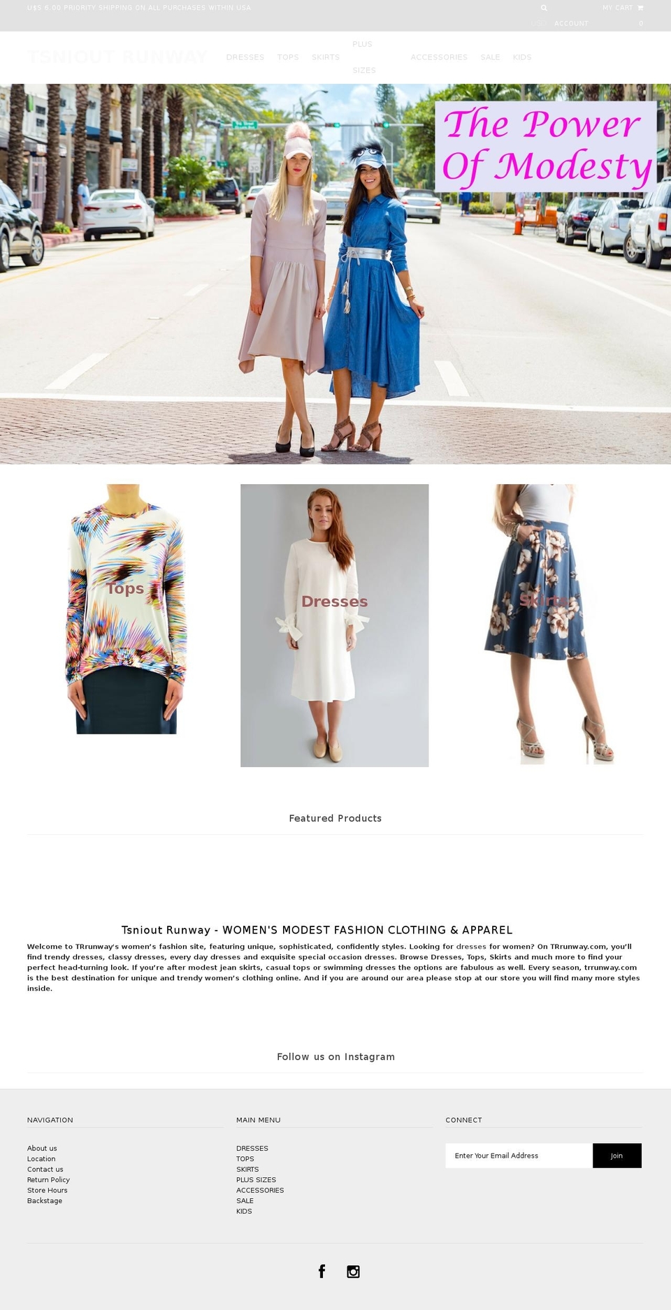 trrunway.com shopify website screenshot