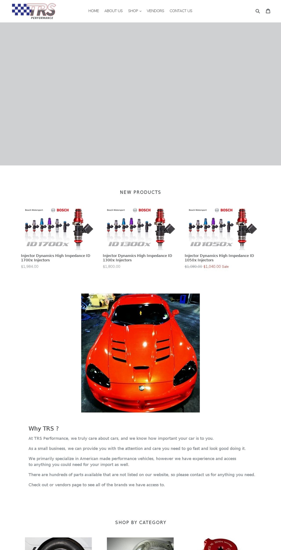trsperformance.com — Shopify storefront screenshot