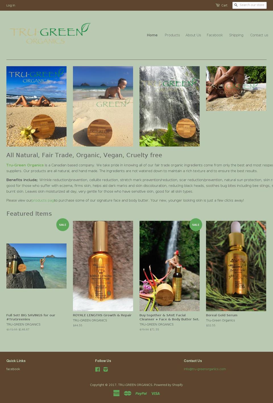 tru-greenorganics.com shopify website screenshot