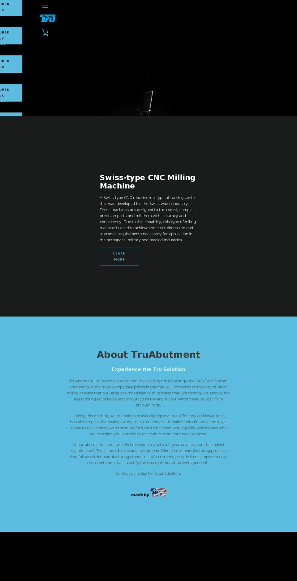 truabutment.com shopify website screenshot