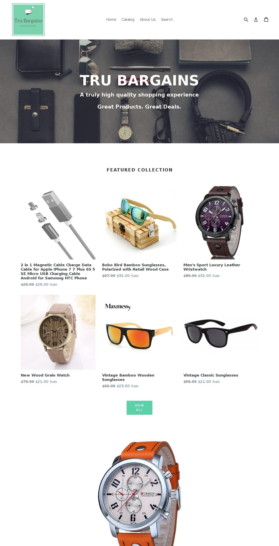 trubargains.com shopify website screenshot