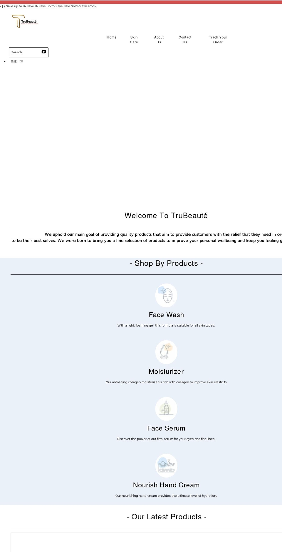 trubeaute.com shopify website screenshot