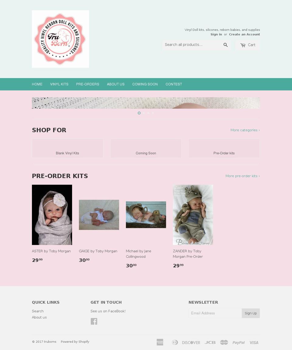 truborns.com shopify website screenshot
