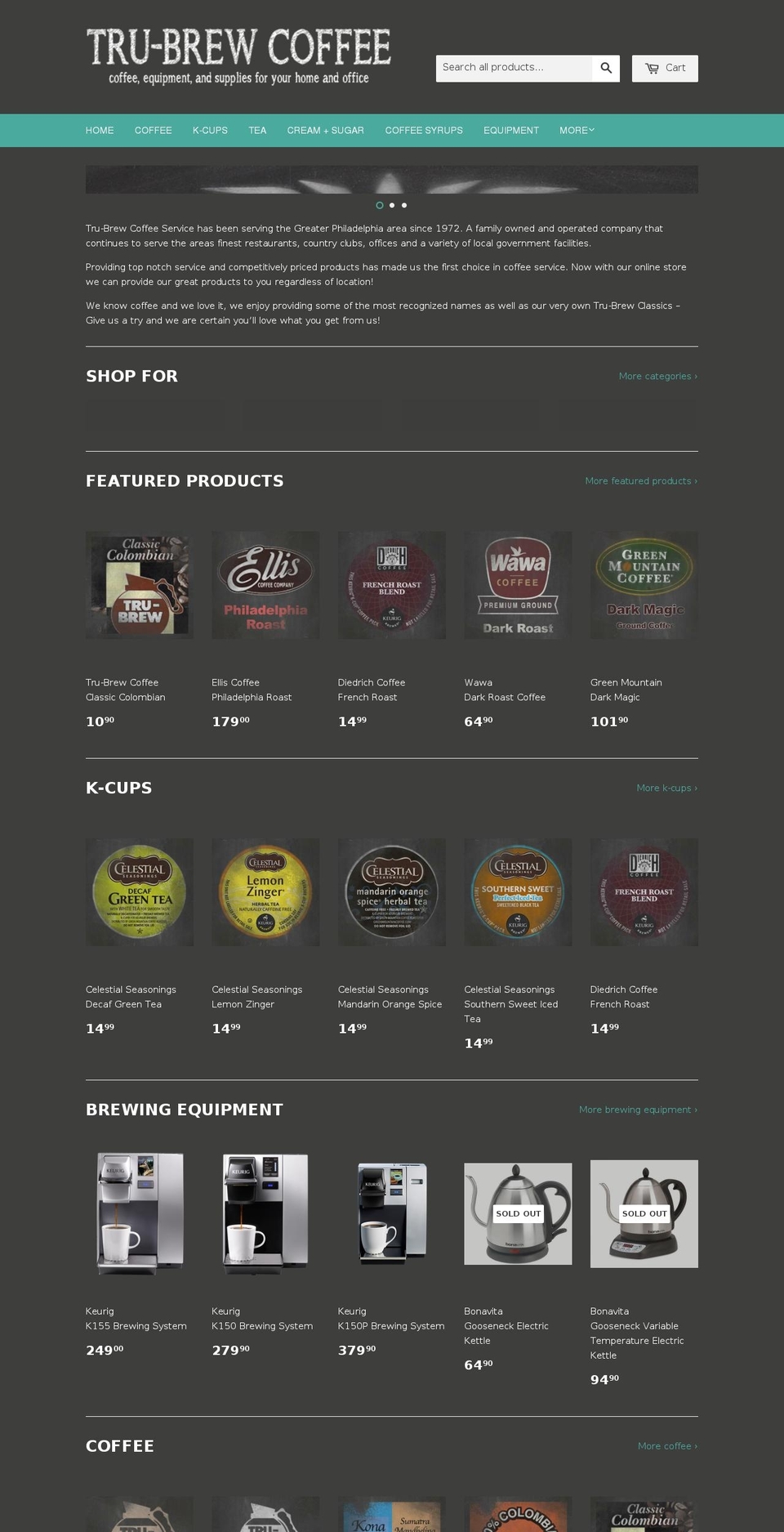 trubrewonline.com shopify website screenshot