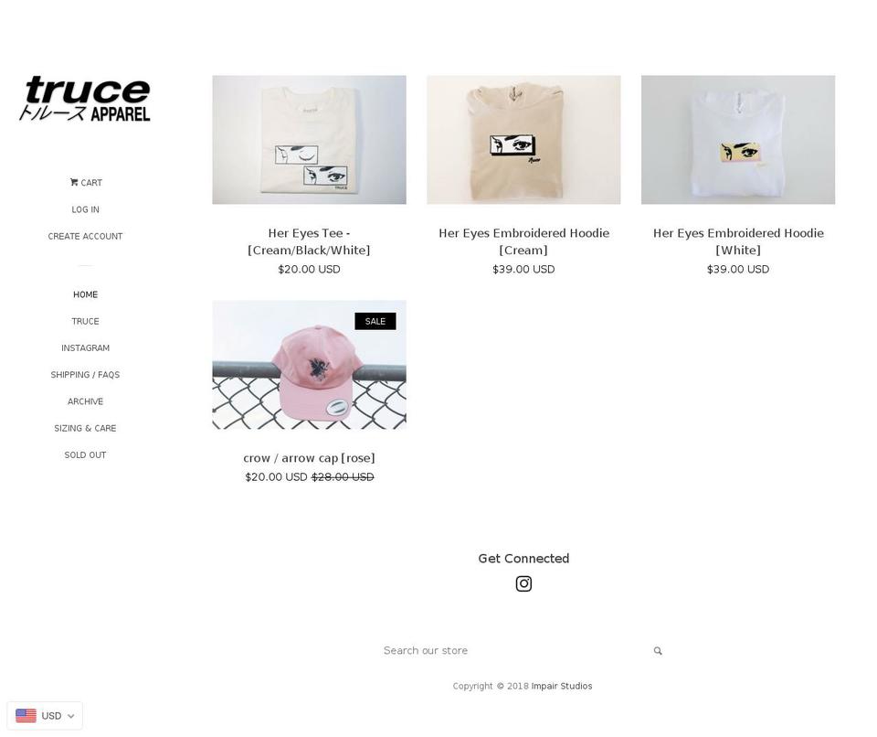 truce.la shopify website screenshot