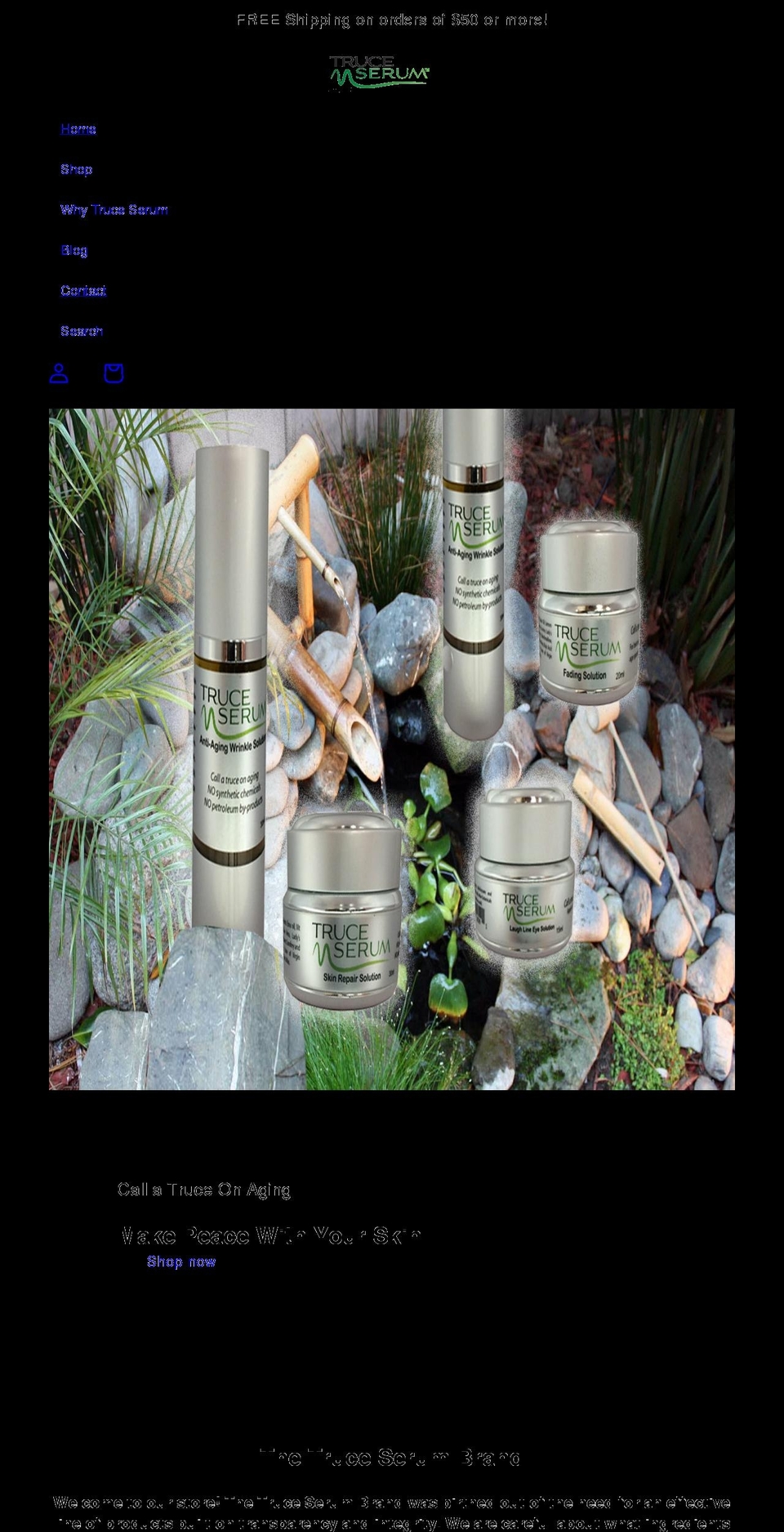 truceserum.com shopify website screenshot