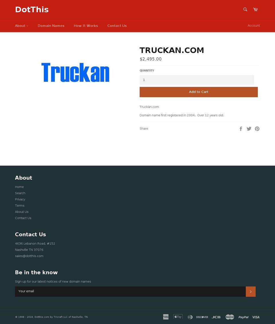 truckan.com — Shopify storefront screenshot