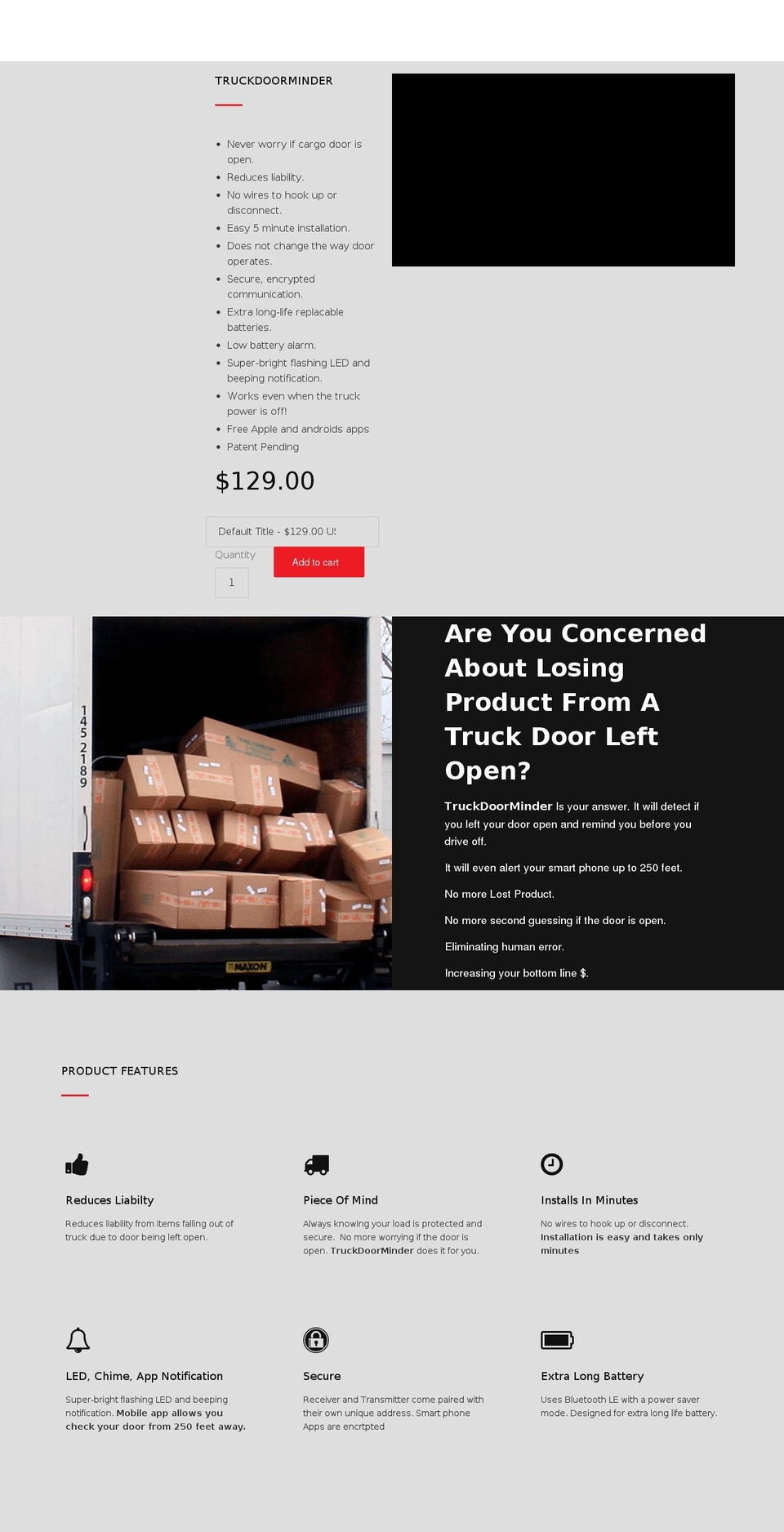 truckdoorminder.com shopify website screenshot