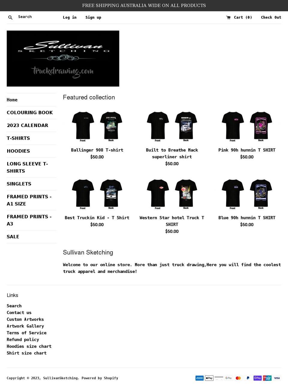 truckdrawing.com shopify website screenshot