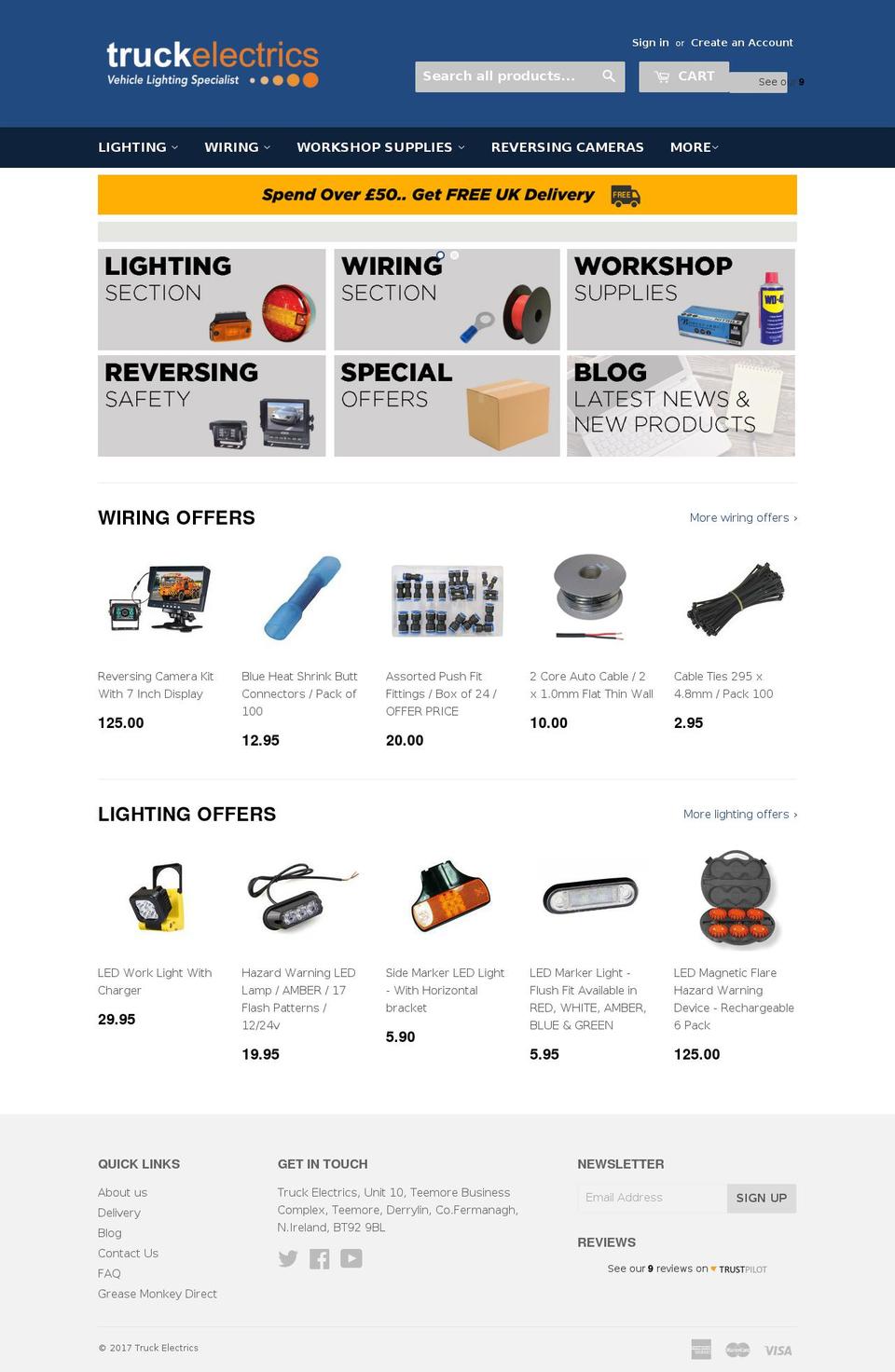 truckelectrics.com shopify website screenshot