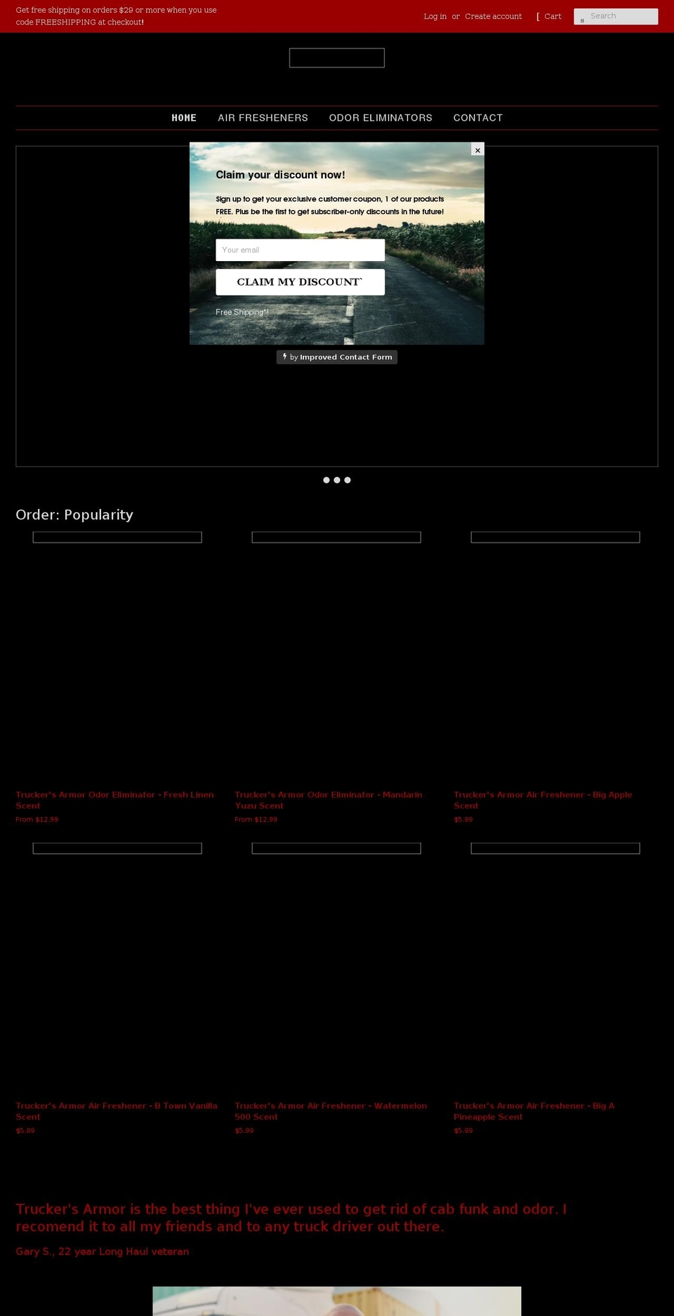 truckersarmor.com shopify website screenshot