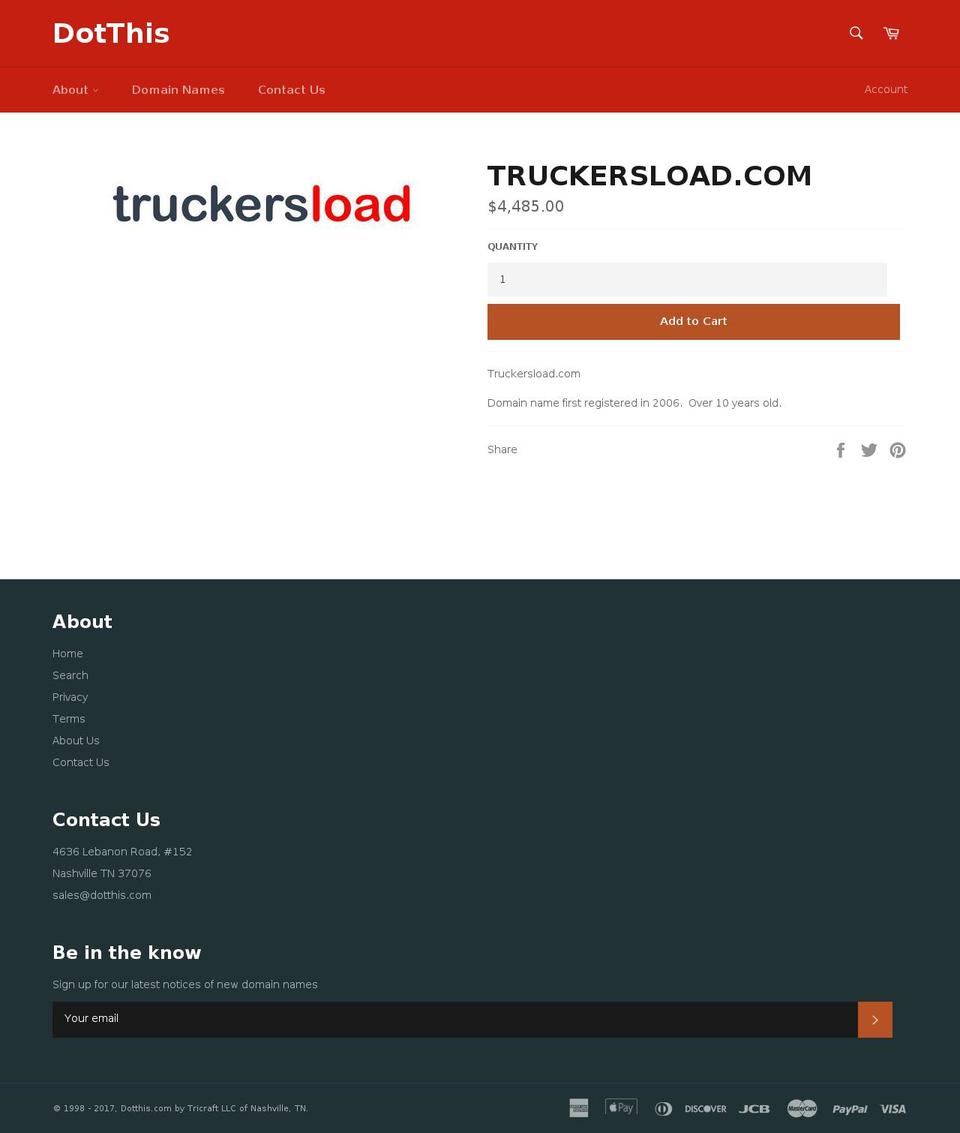 truckersload.com shopify website screenshot