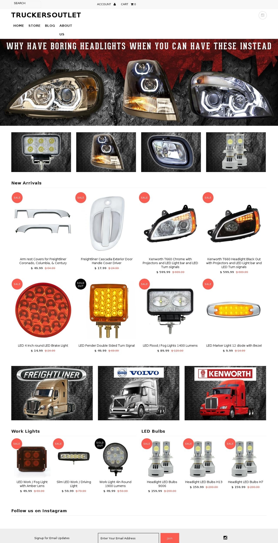 truckersoutlet.com shopify website screenshot