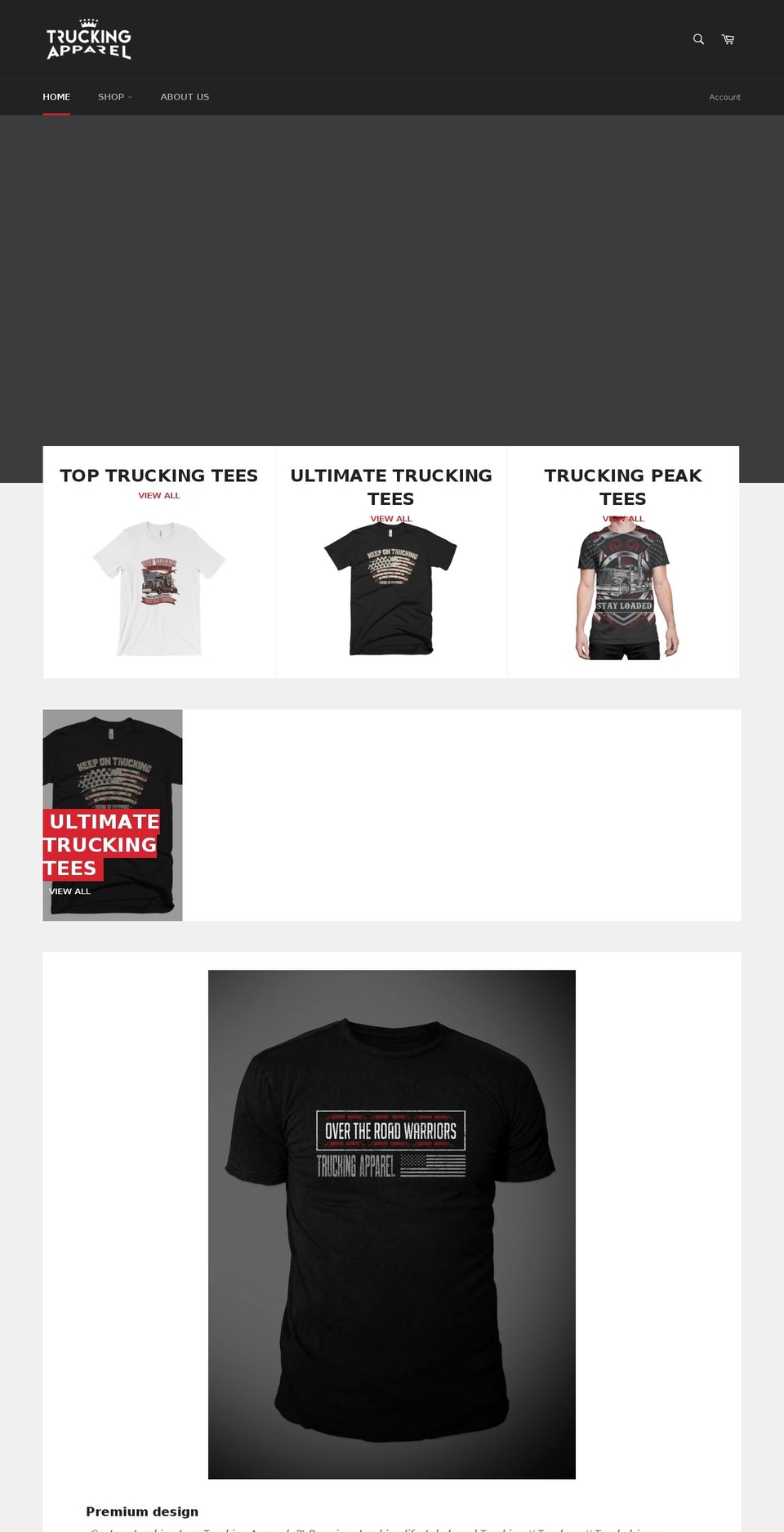 truckingapparel.com shopify website screenshot