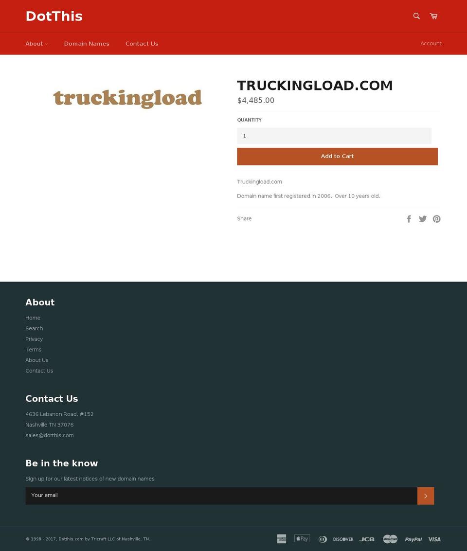 truckingload.com shopify website screenshot