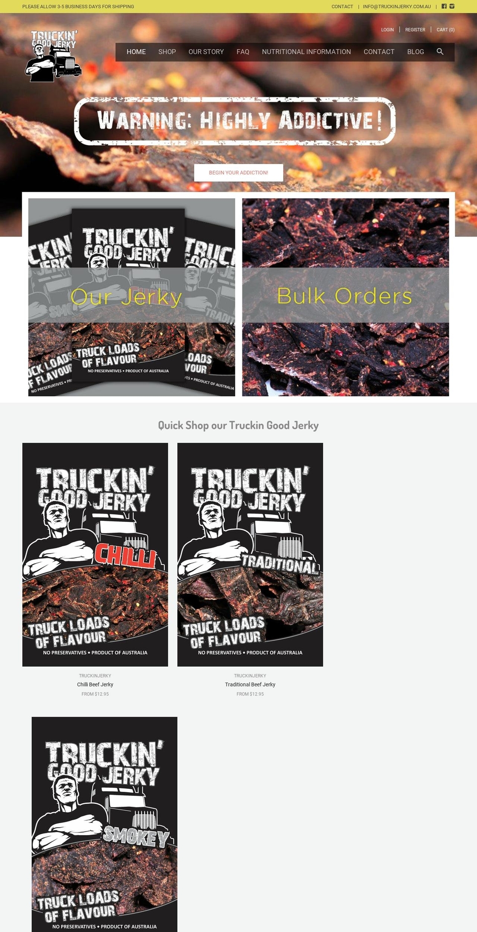 truckinjerky.com.au shopify website screenshot