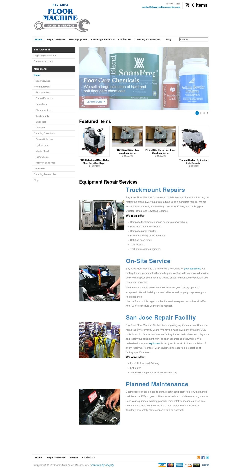 truckmountrepair.net shopify website screenshot