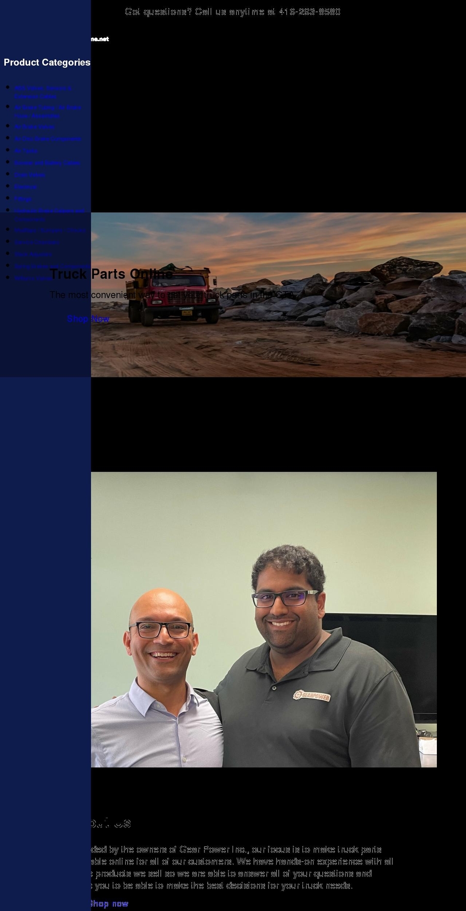 truckpartsonline.net shopify website screenshot