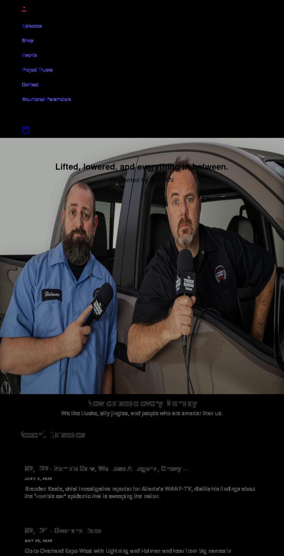 truckshowpodcast.com shopify website screenshot