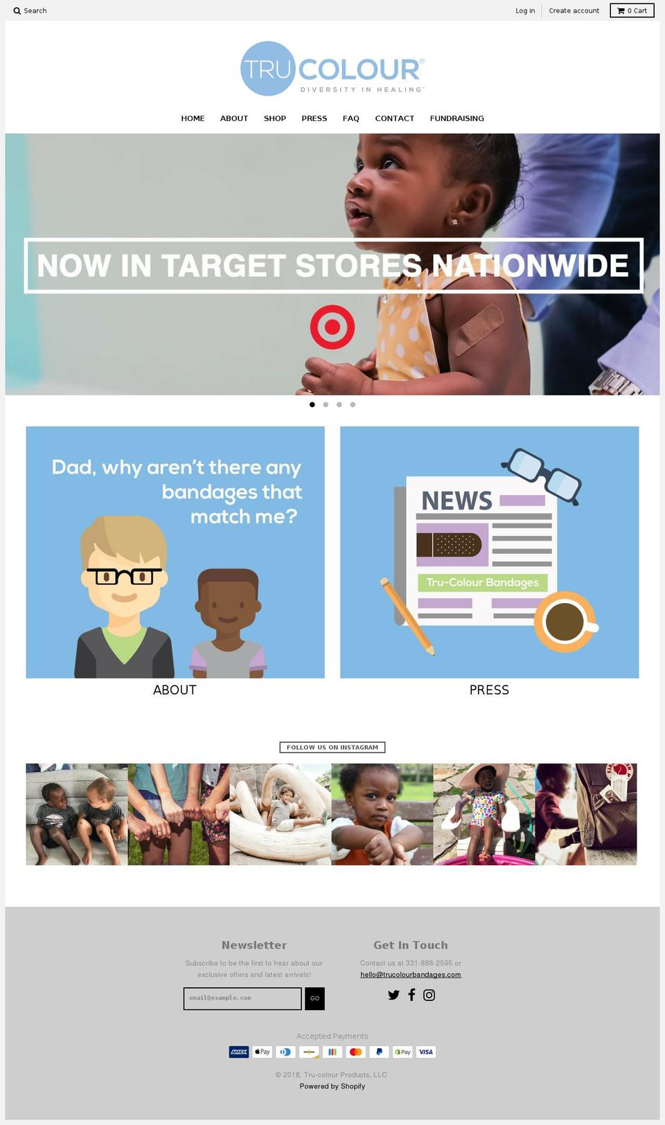 trucolorbandages.com — Shopify storefront screenshot