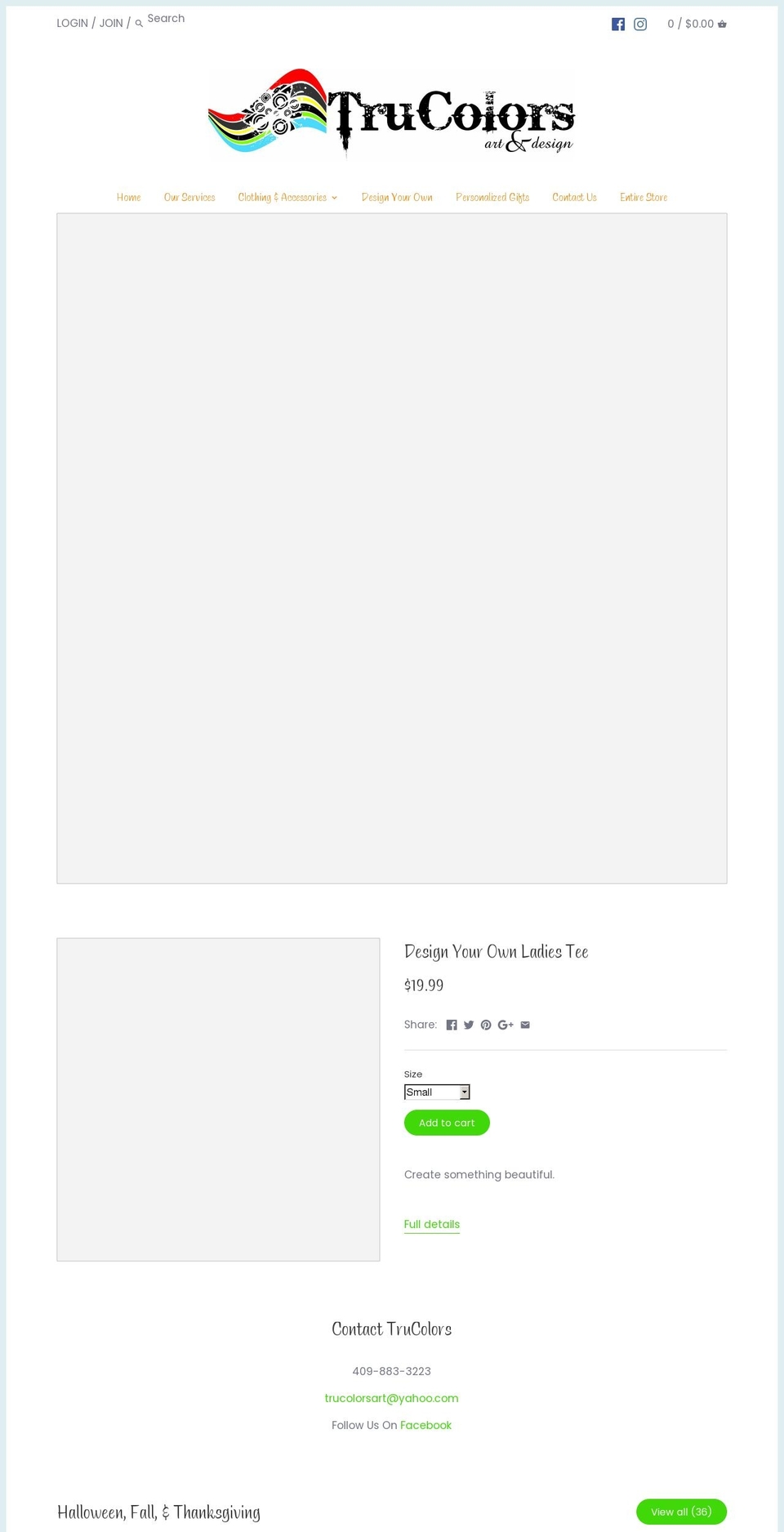 trucolorsart.com — Shopify storefront screenshot