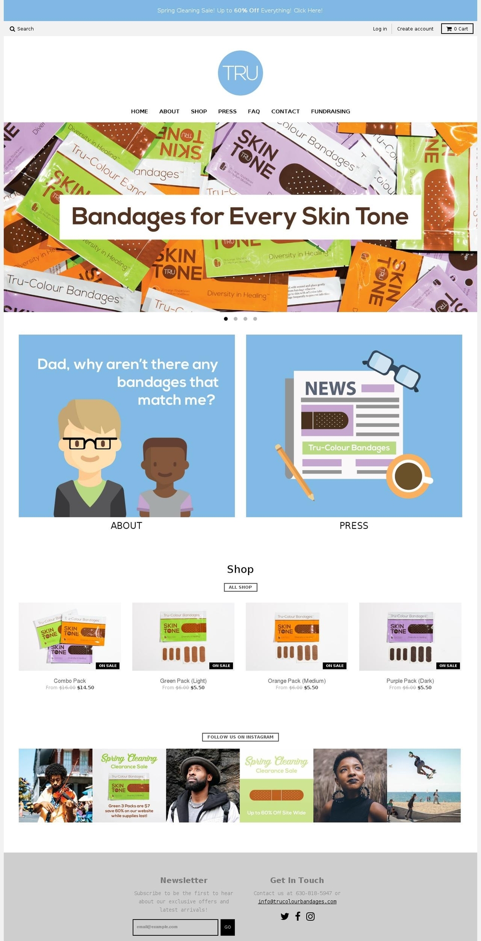 trucolourbandages.com shopify website screenshot